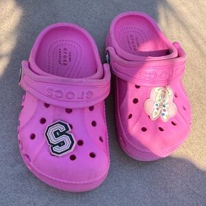 CROCS Pink Kids Clogs with Decorative Charms